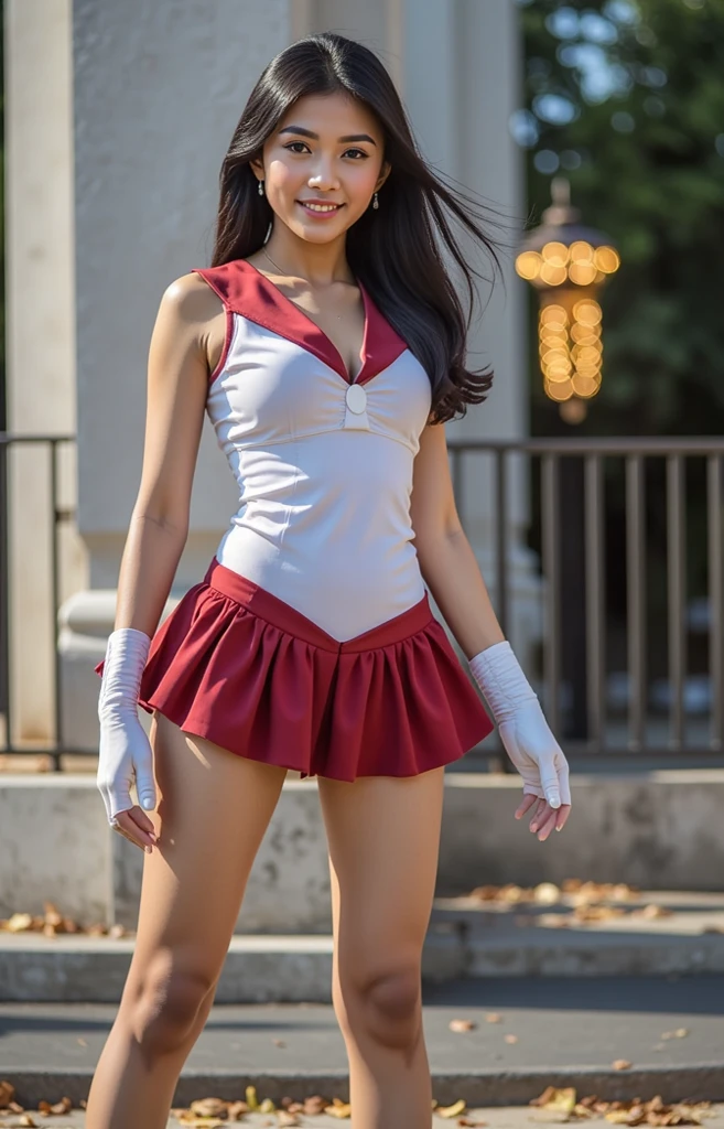 Cheerleader, cute woman, (katana in hand:1.1), big smile, expressive, simple nightscape, confident smile, better quality, blue eyes, glowing eyes, (long eyelashes:1.1), sharp eyes, ultra long hair, ultra detailed hair, ultra detailed hair strands, catwalk, walking down the streets, 8night, starry Sky, ultra detailed lips, Red lips,