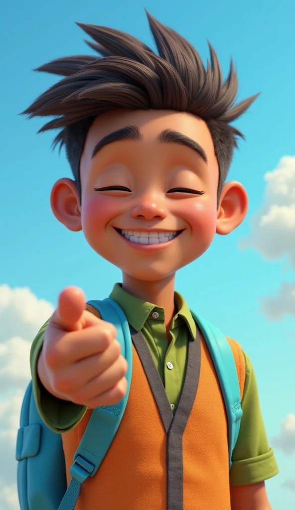 there is a young boy with a black shirt and a black tie, ross tran!!!, ross tran style, in the style of ross tran, inspired by Ross Tran, ross tran 8 k, ross tran and bayard wu, expressing joy. by krenz cushart, by Ross Tran, [[[[grinning evily]]]]