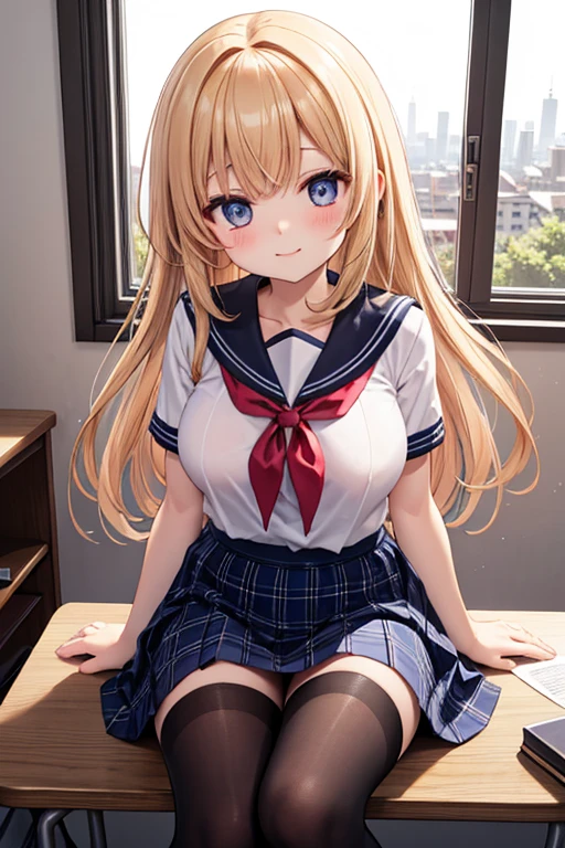 Browsing Caution 、Best image quality、masterpiece、Complete Anatomy、plump thighs、Big Breasts、Anime Girls sitting on a bench in a classroom with a desk, a hyperrealistic high school girl, hyperrealistic high school girl, realistic high school girl, beautiful anime high high school girl, cute , high school girl, cute Anime Girls, seductive Anime Girls, small curve , Anime Best Girls, Anime Girls, anime visual of a cute girl, Photorealistic Animation