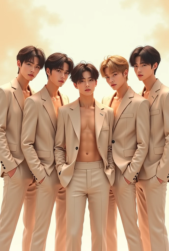 4〜Six boys gather and touch each other's bodies in a pleasant way.