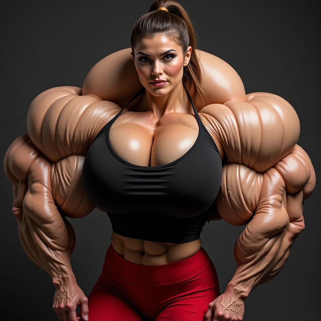 huge female bodybuilder on stage