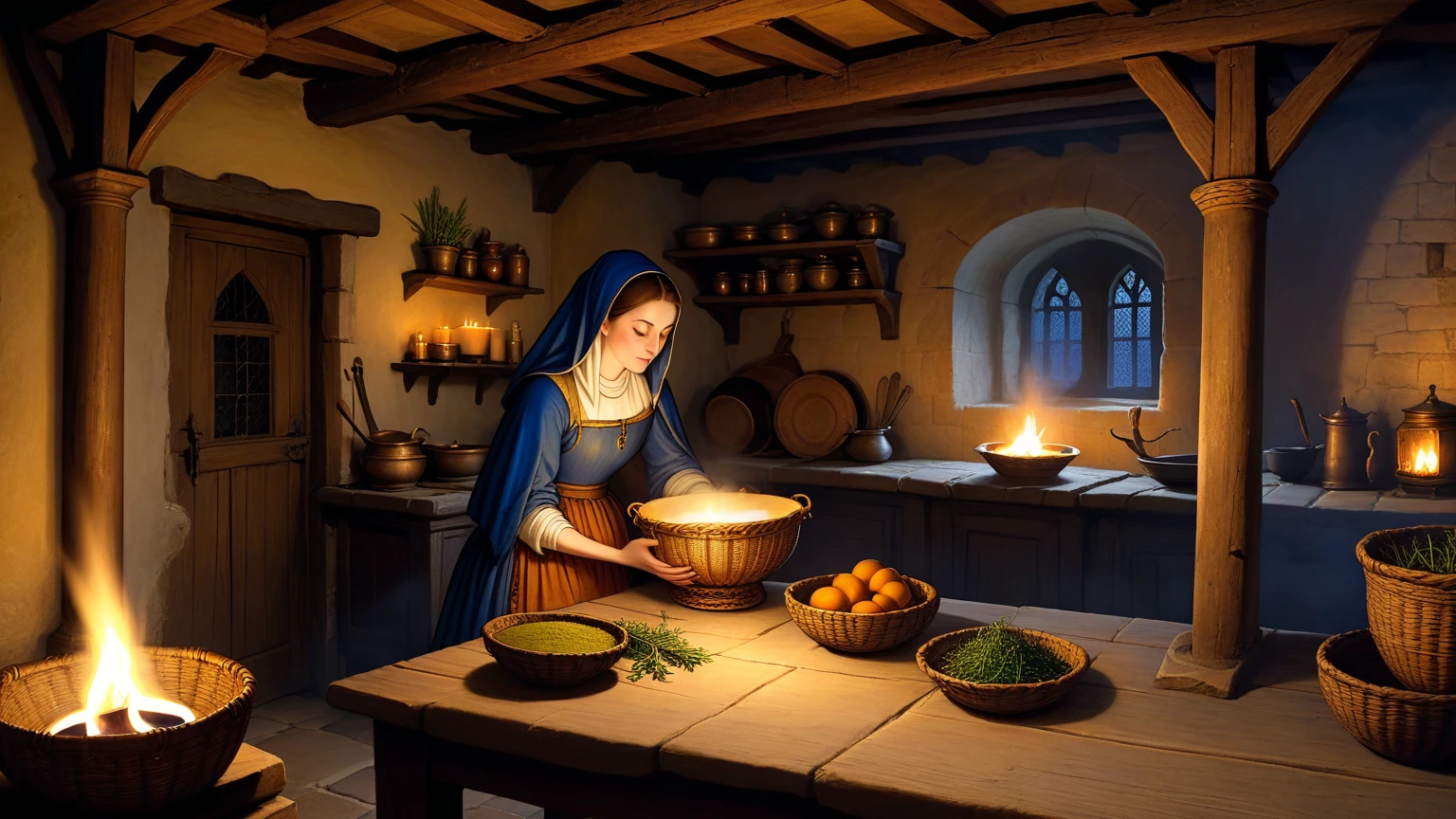 Full body full length photo of an Gorgeos arabian girl in on the green of a sixteenth century village store, and pleading for assistance. an younger man 25 years old a young man who is stocky and strong who wears a stained leather apron and works with his hands. ::Crystal clear image, highly detailed, magical touches, ultra high resolution, widescreen aspect ratio, Cinematic, full length Photography, Shot on 100mm lens, Ultra - Wide Angle, Depth of Field, hyper - detailed, beautifully colorful, insane details, intricate details, Unreal Engine, Cinematic, Color Grading, Cinematic Photography, Photography, Shot on 150mm lens, Depth of Field, DOF, Tilt Blur, Shutter Speed 1/ 1000, F/ 22, White Balance, 32k, Super - Resolution, Megapixel, ProPhoto HDR, VR, Massive, Halfrear Lighting, Backlight, Natural Lighting, Incandescent, Optical Fiber, Moody Lighting, Cinematic Lighting, Studio Lighting, Soft Lighting, Volumetric, Beautiful Lighting, Accent Lighting, Global Illumination, Screen Space Global Illumination, Ray Tracing Global Illumination, Optics, Scattering, Glowing, Shadows, Rough, Shimmering, Ray Tracing Reflections, Lumen Reflections, Screen Space Reflections, Diffraction Grading, Chromatic Aberration, GB Displacement, Scan Lines, Ray Traced, Ray Tracing Ambient Occlusion, Anti - Aliasing, FKAA, TXAA, RTX, SSAO, Shaders, OpenGL - Shaders, GLSL - Shaders, Post Processing, Post - Production, Cel Shading, Tone Mapping, CGI, VFX, SFX, insanely detailed and intricate, hypermaximalist, hyper realistic, super detailed, dynamic pose, photography --v 5.0 --s 1000