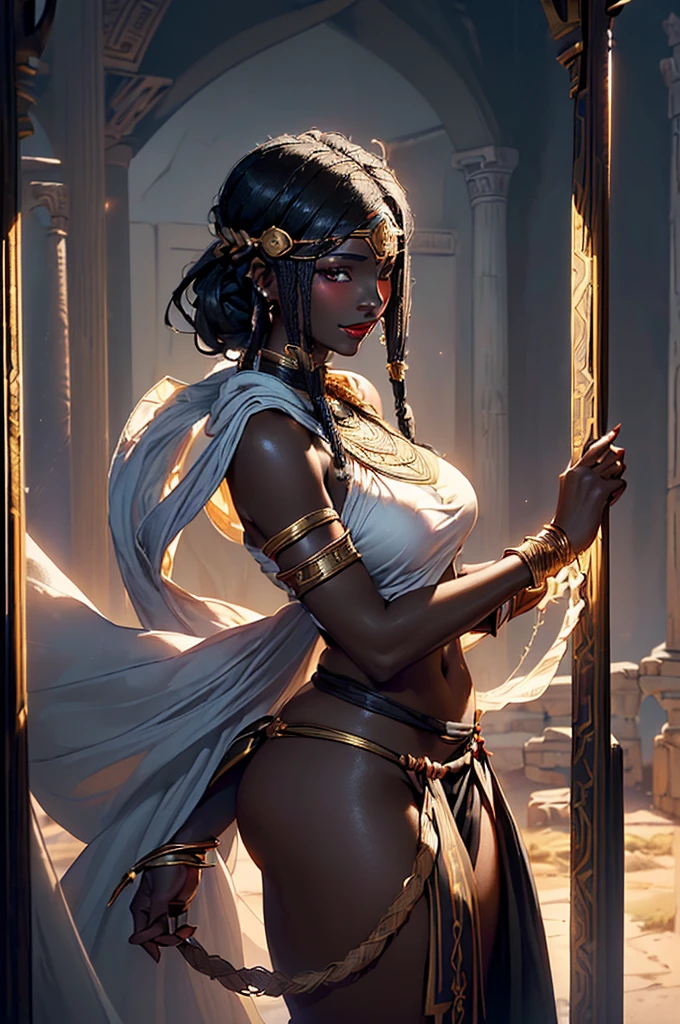 Young African age Girl, Ancient African tribal warriors, Very dark skin, A white-haired man brandishes a spear,,Combat Stance, Face Paint, Body Paint, sexyall breasts, Tribal village in the background, Very detailed, Vibrant appearance, Creative Action, Very detailed, Imaginative, Sensual, Voluntary, Highest quality, Skin Texture, Intricate details, (Cinema Lighting), RAW Photos, 8k, masterpiece,Highest quality,Very detailed,Very detailedイラスト,Very detailed,Intricate details,High resolution,非常にIntricate details,Very detailed 8k cg wallpaper,