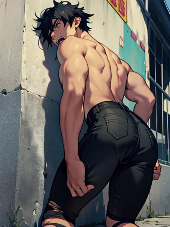 Gojo satoru anime style desnude with big booty ass fronth the camera