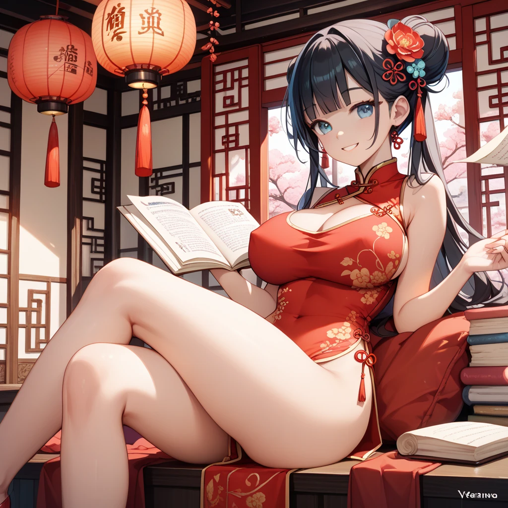 Ukiyo-e style, Anton Pieck, Walter Crane, wondrous　Firebird in a bird cage　鳥籠を持つ少女 surreal strange weird sci-fi fantasy hyperdetailed high definition high resolution high quality masterpiece　large breasts large ass