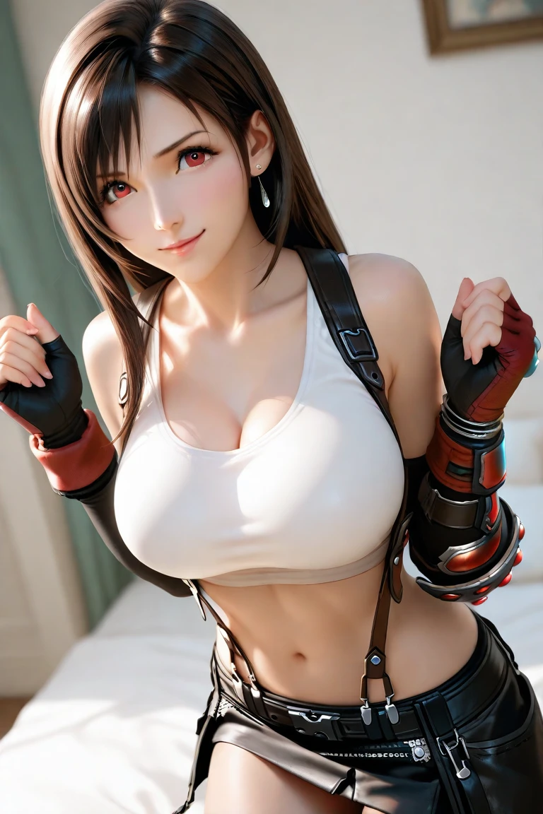 This 8k masterpiece is a true work of art, showcasing a beautiful woman with a slender and toned physique, highlighted by her defined abs. The artist has added a touch of diversity by incorporating various random hair styles, while the woman's cleavage is emphasized by a short sleeve shirt with a shirt blouse collar. The level of detail on her face, particularly her eyes and double eyelids, is simply stunning. And don't miss the intricate rendering of her medium-sized breasts and large earrings.