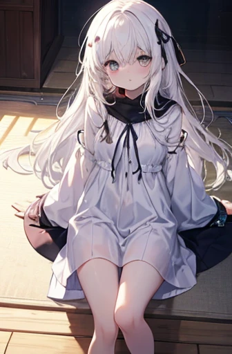 Long-haired girl in a medieval black dress