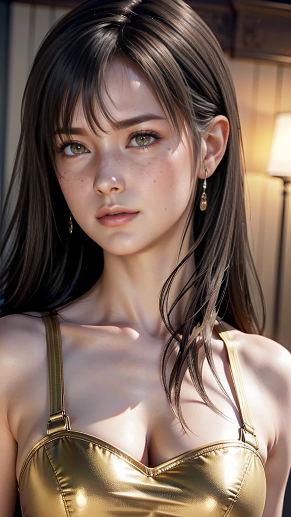 (1girl), C-cups , (realistic, photo-realistic) nacked, A 26-year-old Lebanon professional woman with her hair down