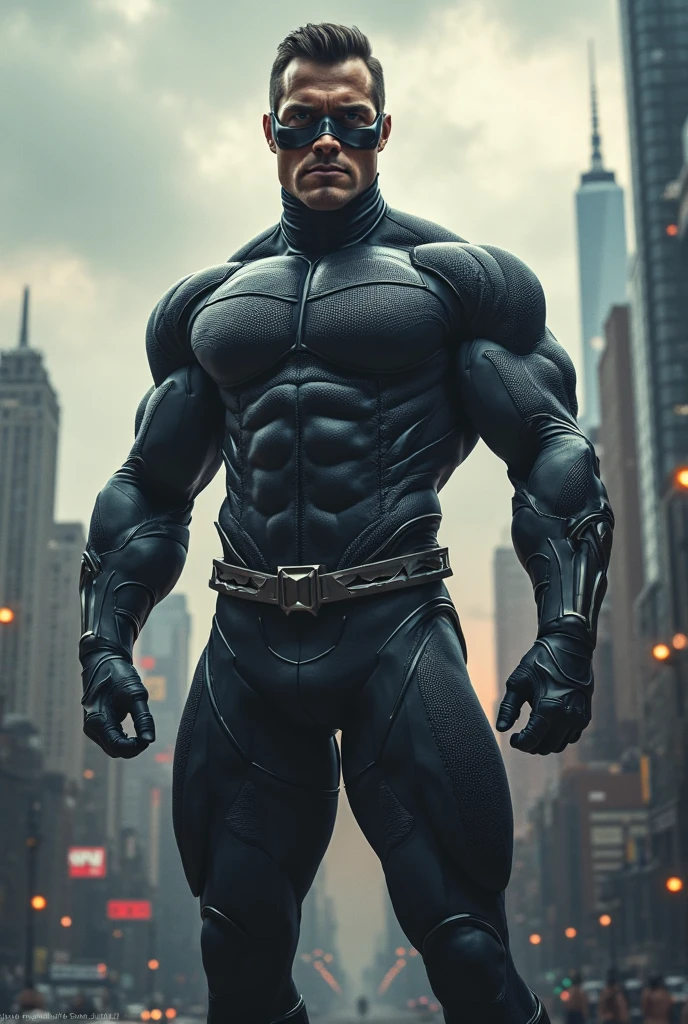 Arad man in gray, black and white clothes standing in desolate ruins, muscle male hero, Buzz cut, heroic male pose, tall and burly, muscular! Wearing black sunglasses, tall burly and strong, stealth suit, super buff and cool, high resolution committee, character design police, black military boots, attractive strong male