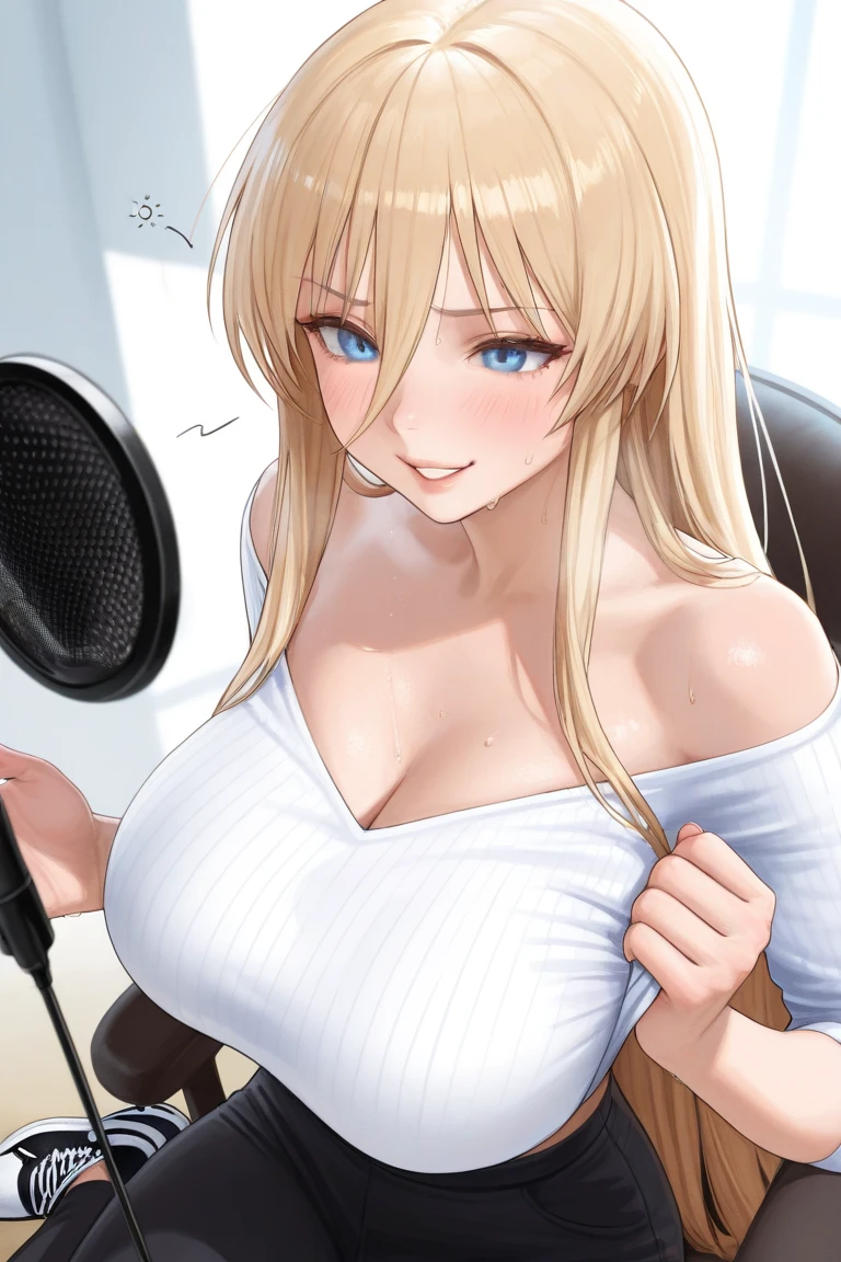 big tits, 1 girl, adult (river_0.7) woman,brown eyes blonde hair dryer,