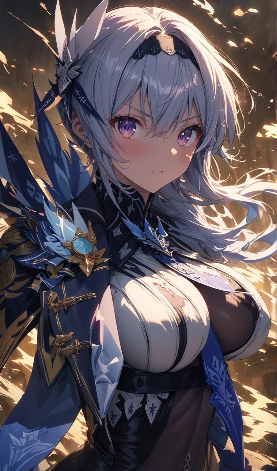 Silver Hair、Bobcut、Completely naked、Purple Eyes、Black winged woman、Big Breasts、Spread your legs、Nipples、vagina, Exposed breasts and thighs、Show off your thighs、Official Anime Artwork, Ayaka Genshin Impact, Detailed Key Anime Art, 黒 photo, Ayaka Games Genshin Impact, Gap Moe Yandere Grimdark, Fine details. Girls' Frontline