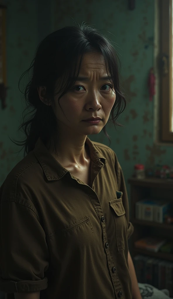 Nono's face, from America, sickly and thin