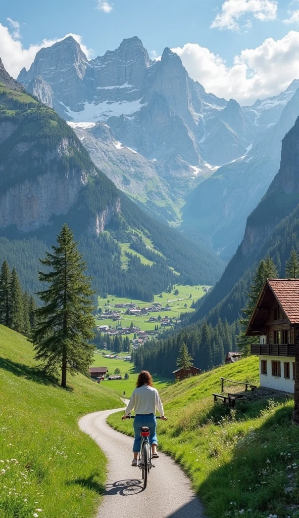 Ghibli style The background is a plateau Read a book aloud Heidi, the girl of the Alps