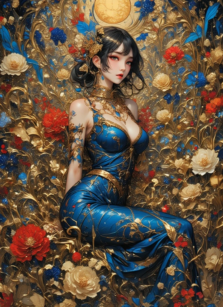 Longhaire,asian beauty,tetas grandes,cheongsam,debout dans la rue,Details,extremely clear,tout le corps