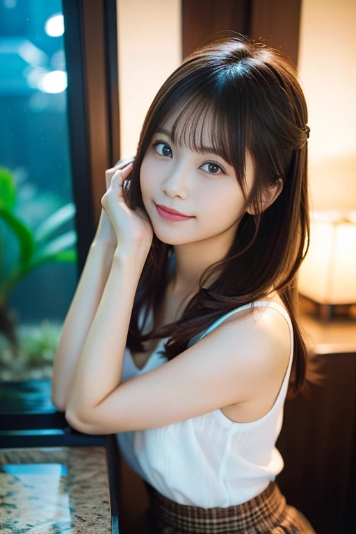 Tabletop, highest quality, shape, Very detailed, finely, High resolution, 8k wallpaper, 完璧なダイナミックな構shape, Beautiful and exquisite,ランダムなcute髪,,Natural color lip, Bold sexy pose,smile、20-year-old girl、cute、Looking into the camera,Always blur the background,Perfect and beautiful face,Slim face and figure,Big eyes、Putting on gal makeup,Small face,Shooting from below、smile,Blurred Background,Elegant feminine face、Cyberpunk Fashion、Change pose randomly、Randomly change the shooting angle and position、smile、Top to bottom々Shoot from the right angle and direction、Sexy Face、Get on all fours with your butt facing the camera