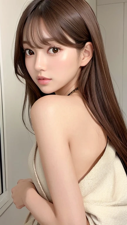 16K、Photorealistic、Highest quality、masterpiece、Ultra-high resolution、RAW Photos、Realistic、Bright lighting、Face Light、Smooth Professional Lighting、looking at the camera、alone、Adult female、Beautiful woman、so beautiful、Realistic skin texture、Glowing Skin、Moisturized Skin、Realistic eye and facial details、Perfect Style、Model Body Type、Beautiful Eyes、Big eyes、Inconspicuous tear bags、slim、Medium sized big breasty nails aren't long、Very short hair、Black Hair、black eye、seems to be happy、Beautiful hip line、(((ビジネスsuit)))、(((office)))、(((suit)))、White dress shirt、Black jacket、