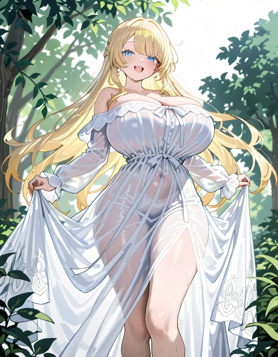 A woman with big ,Gorgeous woman,Mature(()),Long blond hair,Exquisite,Cleavage,Lace Eye Mask,Transparent nightdress,Slim waist,Showing belly,Smooth legs,blush,Lying in the flowers,Colorful flowers,