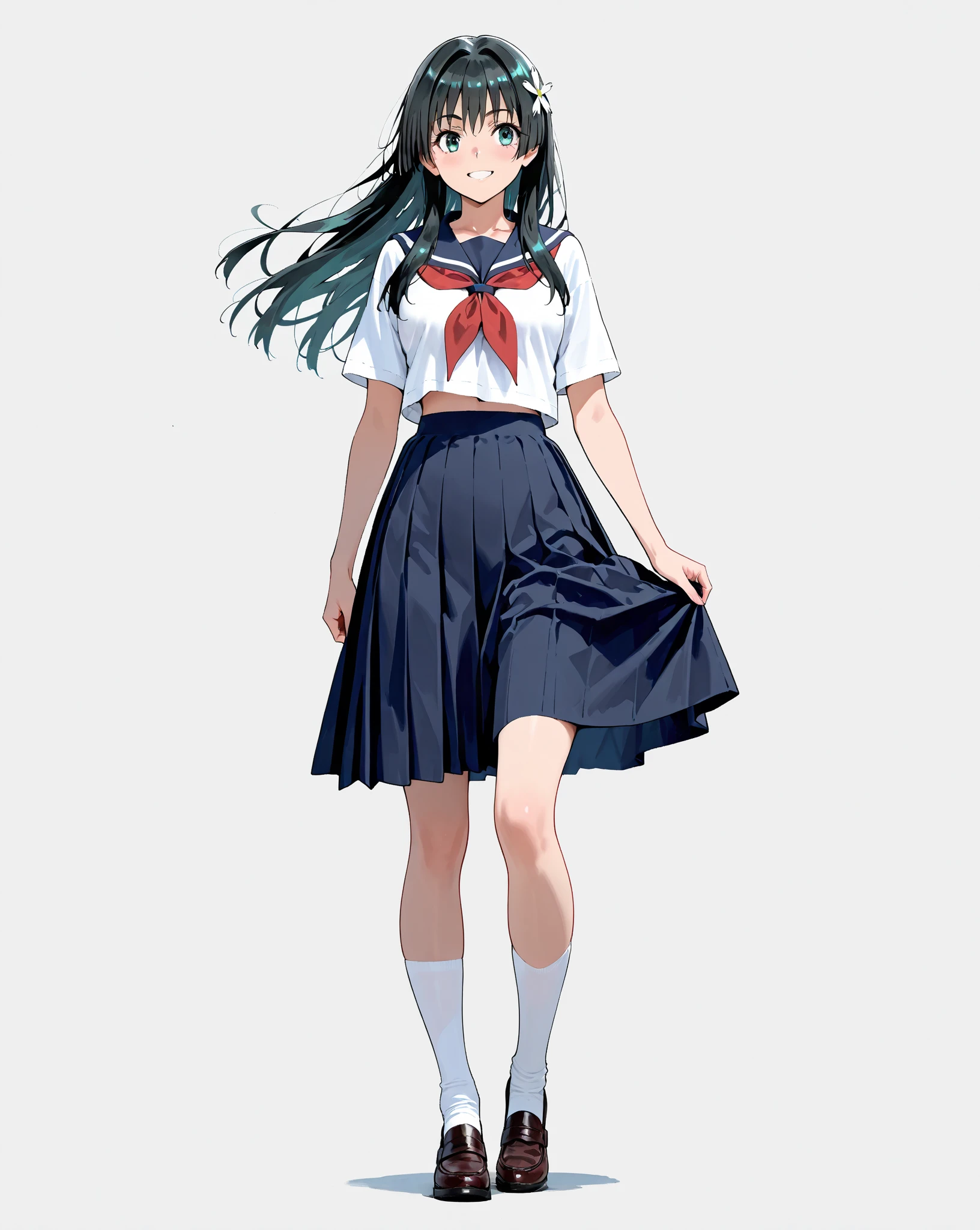 (((masterpiece,top-quality,超A high resolution))),1womanl, ,(((Wet with sweat))),Beautiful breasts,12year old,,(((serious faces)),(((I'm blushing))),(((Nariko Saten)),,(((Best Quality,4K,in 8K))),((closes mouth)),(((See-through white and blue track and field uniform)),(((The wind is trying to ruin my skirt))),