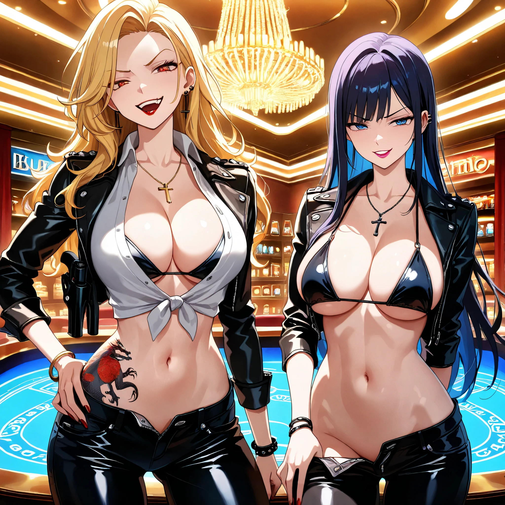 ((3girls))、bunny girl、white rabbit ears、wrist cuffs、black leotard、sagging breast、(milf、Mature Woman:1.3)、Black fishnet stockings、garter belt、blue_archive、(((Ichinose Asuna、Blonde、long hair、hair over one eye、Light blue bunny suit)))、(((Ganyu Ako、Light blue hair、Short Hair、Light blue eyes、Light blue bunny suit)))、(((Hasumi Hakawa、Black Hair、long hair、Black Eyes、White bunny suit)))、Halo、casino、casino、casinoテーブル、Black high heels
