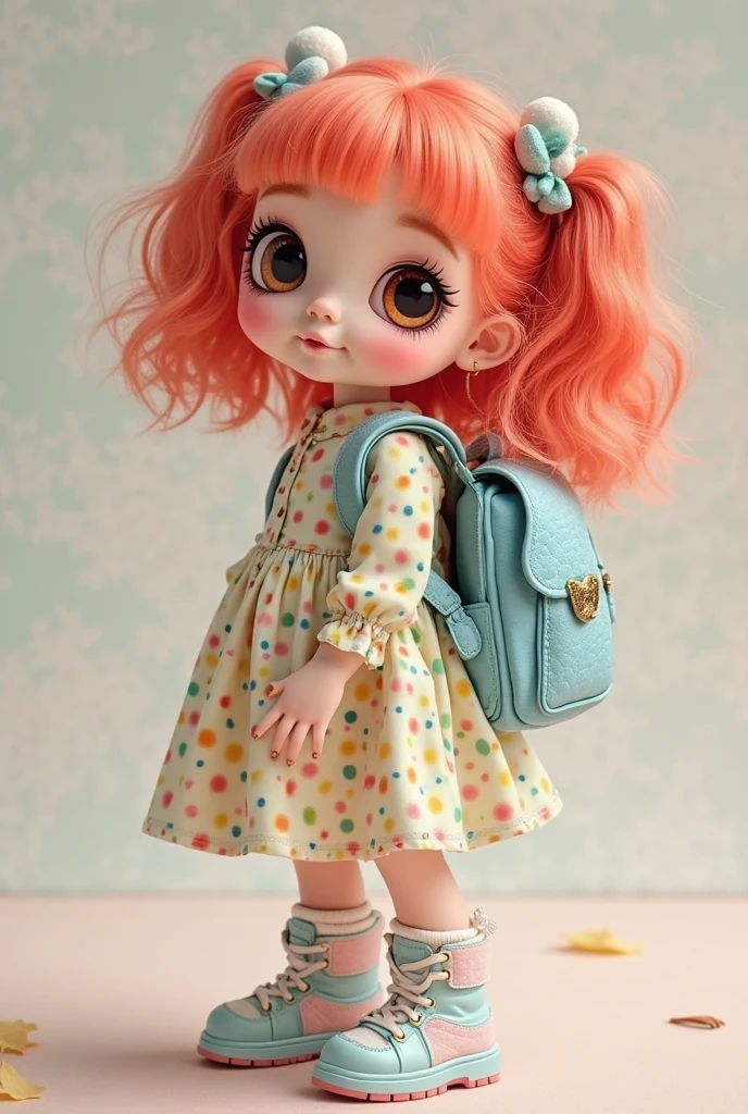 realistic 8 year old girl, pink curly hair, in the city, in a house.