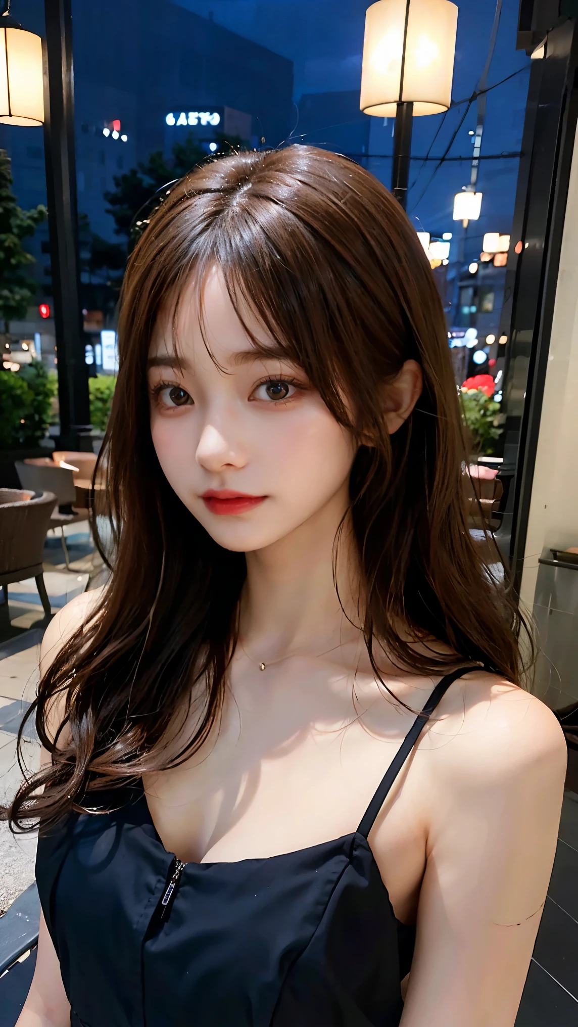 ((best quality, 8K, masterpiece:1.3)), Focus: 1.2, Perfect body beauty: 1.4, fashionable: 1.2, ((Layered Hairstyle, Chest: 1.2)), (Wet clothes: 1.1), (rain, distance:1.3), Tube Top Dress: 1.1, Highly detailed face and skin texture, Good eyes, Double eyelids, Skin Whitening, Long hair, (Residence: 1.3), lol, whole body, (whole body), ((whole body)), whole body이 보이는 뷰, whole body, casual shoes,