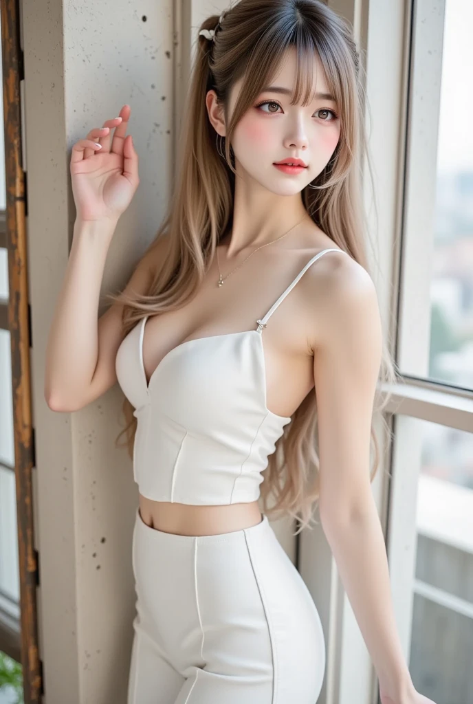 (skin scars:1.2),1woman, 28, (((woman))), (skin dents), nice, alone, realistic, highest quality, photorealistic, masterpiece, 8K, High resolution, alone, highly detailed face, , (professional lighting, Bokeh), (particles of light, Lens flare, shining particles:0.6), (dynamic pose:), soft lighting,, Fashionable and trendy atmosphere, Japan, Tokyo, ((at night)), Are standing, , (long hair), blond hair, floating hair, nose, enchanting smile, floating hair, mole, (cheekbone:1), (mole under eye:1.2), mini skirt,cleavage cutout,stomach, tied shirt,,((full body))