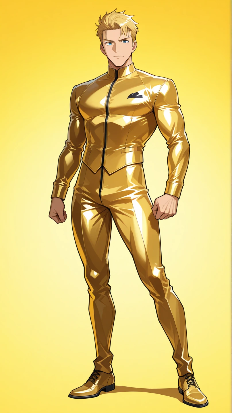 Man in yellow bodysuit, yellow body, zentai suit, full bodysuit, skin tight suit, lycra costume, tight full body suit, yellow skin, yellow jumpsuit, yellow bodysuit