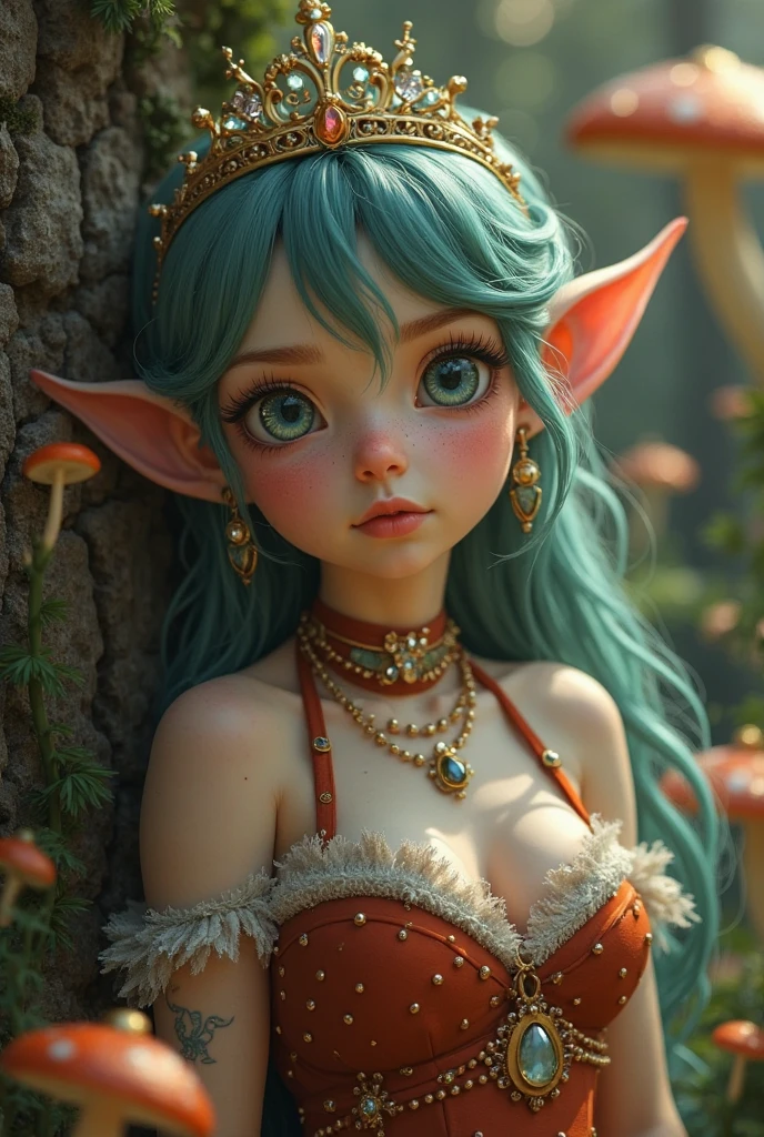 cute elf,(((small,tiny body,small))),((())),((anime elf with extremely cute and beautiful orange hair)), (((elf))), (((elf ears))), (((flat chest))),(((orange hair:1.35,messy orange hair,long hair,huge braids,colored underhair,breathing with ears)))),(((orange_eyes:1.3))),intricate eyes,beautiful detailed eyes,symmetrical eyes,big eyes:1.5,(((glossy skin:1.5,glossy skin:1.5,tanned skin,glossy skin,very shiny skin,shiny body,plastic glitter skin,exaggerated shiny skin,skin glowing))),(detailed body,(detailed face)), cute,wanton,erotic,daring,(((NSF))), absolute opportunity,revealing clothing,showing skin,(((Sexy orange coat, orange coat outfit, wearing a orange coat:1.3,orange winter coat))), ((orange mini-skirt,orange mini skirt with furry edge,visible thong strap)),((panty strap)),(white gloves,orange clothes,half naked,with small orange clothing),((((furry edge clothing)))),(((intricate outfit,intricate clothes,embroidered clothes,ornate clothing))), (dynamic pose:1.0),awkward,(centered,scaled to fit,rule of thirds), ((cedar forest)),winter,landscape:1.25,((intricate landscape)),((snowy forest background)), (Glossy winter ornaments),high resolution,sharp focus,(extremely detailed,extremely detailed),(realistic artwork:1.37),(extremely detailed CG unity 8k wallpaper),(((bright colors,vibrant theme))),(intricacy),(masterpiece),(best quality),artistic photography,(photo by sldr),(intricacy background),perfectly rendered face,perfect facial detail,realistic face,photo-realistic,analog style,((intricacy detail)),(((realism))),
