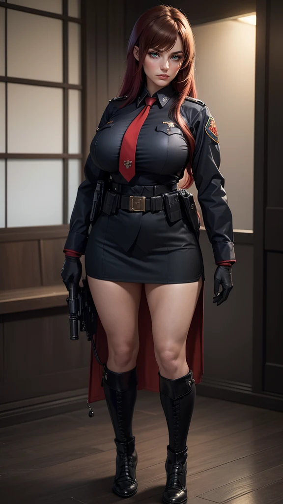 Jaime Pressly as Harley Quinn in Call of Duty operator game, Beautiful girl, Pretty eyes, Dark eyeshadow, busty, Cleavage, covered Nipples, Hairy Pussy, covered Vagina, Thick pubic hair, Thick thighs, Masterpiece, Best quality, Official art, Extremely detailed CG unity 8k wallpaper, Highly detailed, High quality textures, 8k resolution, Realistic, Depth of field, Full body, Frontal view, sexy pose, Call of Duty operator game outfit, choker, blonde pigtails, military, army,