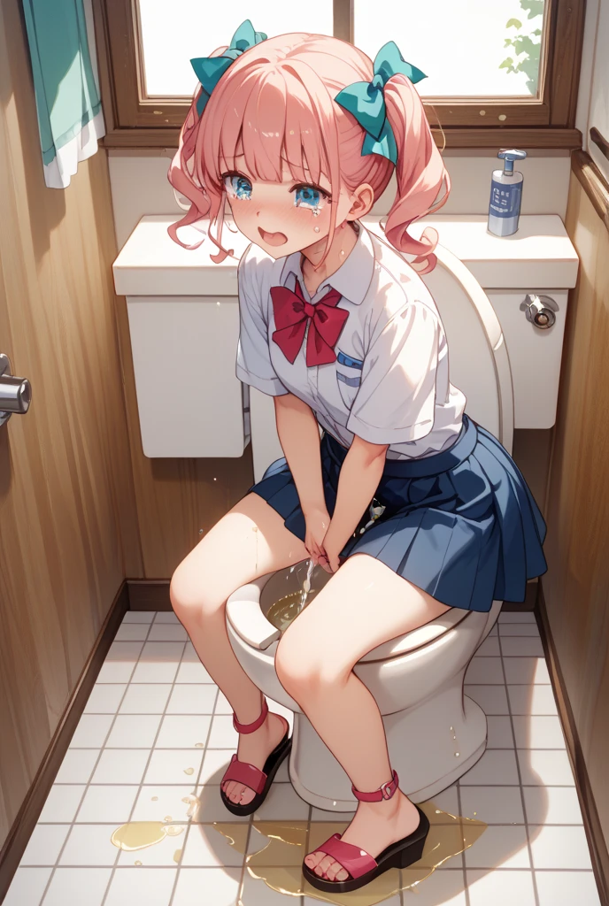 Anime girl pees on X-ray toilet