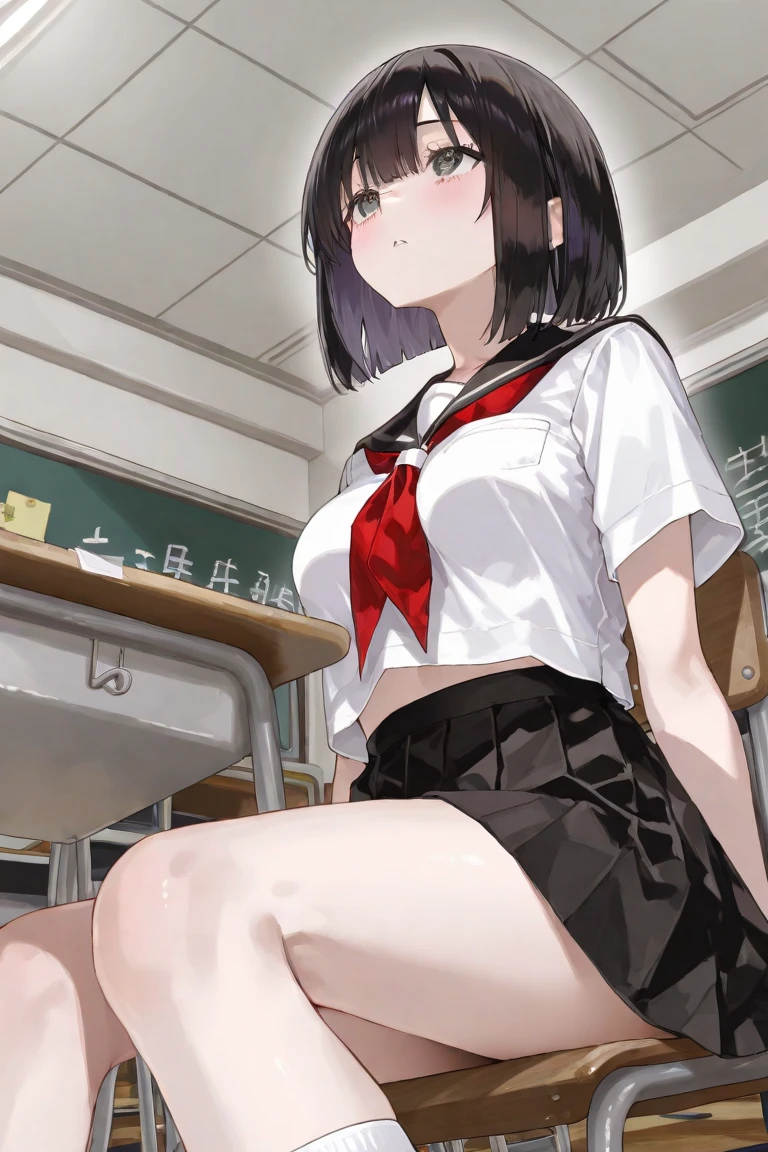 high resolution、4K、Masterpiece、2 big breasted girls、One Man、2 girls、Face-to-face sitting position、Sex、Bare your breasts、Exposing the breasts、classroom、School、stand、Micro Mini Skirt、No panties、Pussy、Nipples、blush、Absolute area、Masturbation、Love juice、Squirting、Full body portrait、tough、Standing posture、vibrator、Black Loafers、Black Pantyhose、Masturbation、Pantyhose pull、panties pull