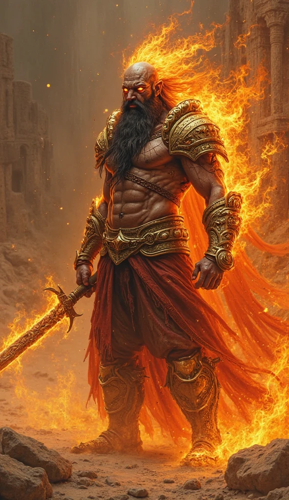 The powerful Orixá Xangô, Lord of Fire and Lightning, carrying their axes