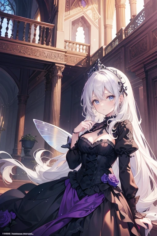 A female vampire (peitos pequenos, cabelos azul-escuros), obra-prima, melhor qualidade, (papel de parede CG unity 8k extremamente detalhado), (melhor qualidade), (best illustration), (melhor sombra), Absurdo, lifelike lighting, (abismo), lindo brilho detalhado, pose natural, de corpo inteiro, standingn, petals falling, interior, Fanning, lanterna, 16k, HDR, Altas, campo de profundidade, (grain of film: 1.1), Livro, hora dourada, (Reflexo da lente), vinheta, rainbowart, (color classification: 1.5)