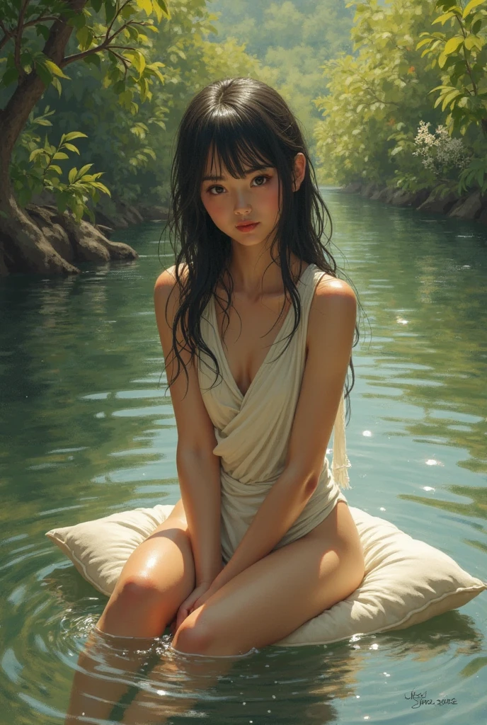 1fille, jeune, metis, portrait, Realstic, visage, whole body from head to toe, nudity, side lighting, wallpaper, wet, cheveux humide, Forest walks, very excited, ouvrant la bouche, tirant la langue, Cheveux courts, sous la pluie, fond gluant, Marais boueux, la mud s'inscrustent par les orifices corps, corps entier soiled mud,