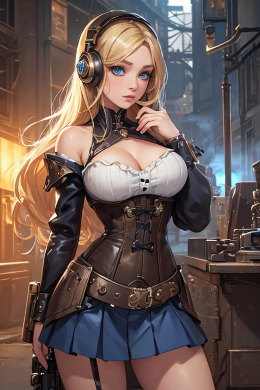 extremely beautiful, female clockwork cyborg, long blonde hair, perky breasts, cleavage, arms and legs made of wood, with exsposed clockwork gears, Wide Smile, Eyes Detailed & Wide, sexy Pose. Ultra HD, Rococo-Inspired Fantasy Art With Intricate Details. Cute, Charming Expression, Alluring-Gaze, looking at viewer Beautiful Eyes, An-Ideal-Figure. Large Youthful Well-Shaped-Breasts, . Massive-Round-Bosom, Décolletage. slim waist, fit body, full lipsWarm lights, sexy shots, attractive poses,Stunnin gly beautiful merge of , Alison Brie, Scarlett Johanson, Dove Cameron. symmetrical face, photorealistic, photography, path tracing, specular lighting, volumetric face light, path traced hairmaximum quality{(masutepiece) (8K High Resolution) (top-quality)