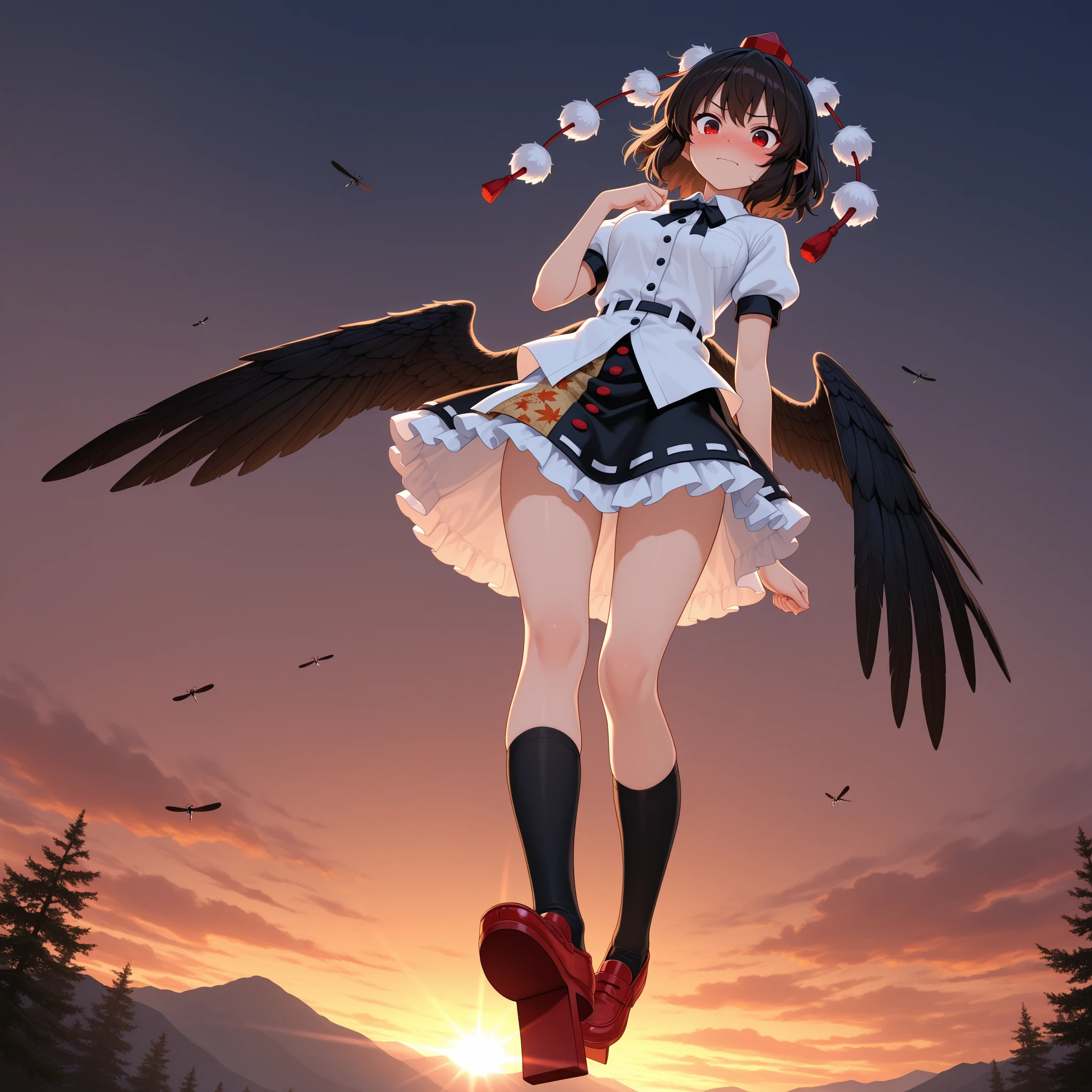Front Angle, Cowboy Shot, masutepiece, Fine detail, 4K, 8K, 12K, Solo, One person, Beautiful girl, caucasian female, Touhou Project Seimei Marubun, different costume, 👙 , swimsuit, beach, Sunset