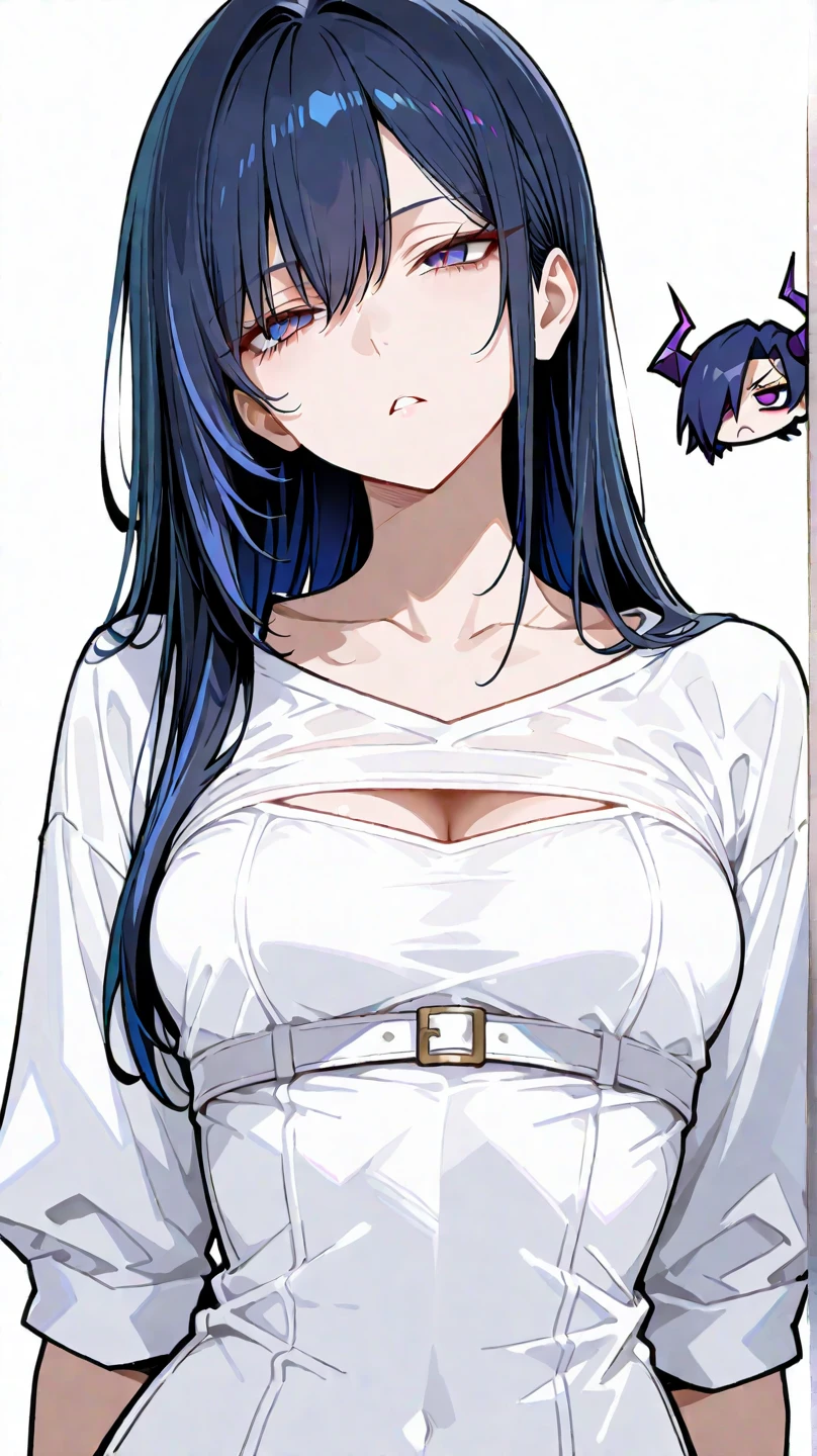 (from side:2.0), (upper body:1.3, standing), (perfect detailed anatomy:1.5, beautiful detailed face, beautiful detailed eyes, beautiful skin, perfect detailed arms:1.5), (masterpiece, top-quality, hight resolution:1.2), (anime screencap,1.5, anime-keyvisual), (ultra_detailed, 4k, UHD:1.2), (photorealistic, pixiv:1.3, the perfect body), NSFW, hinata\(shippuden\), 1girl, cute, black hair, solo, blush:1.5, (sagging huge breasts:1.5), nagatiti, (negligee:1.5), (simple background), thick outline, black outline