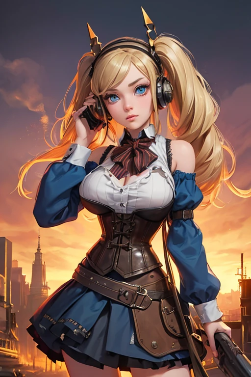 ((masterpiece,best quality)), absurdres,
Layla_ML, 
solo,  smiling, looking at viewer, cowboy shot,
modern city in background, cinematic composition, dynamic pose,