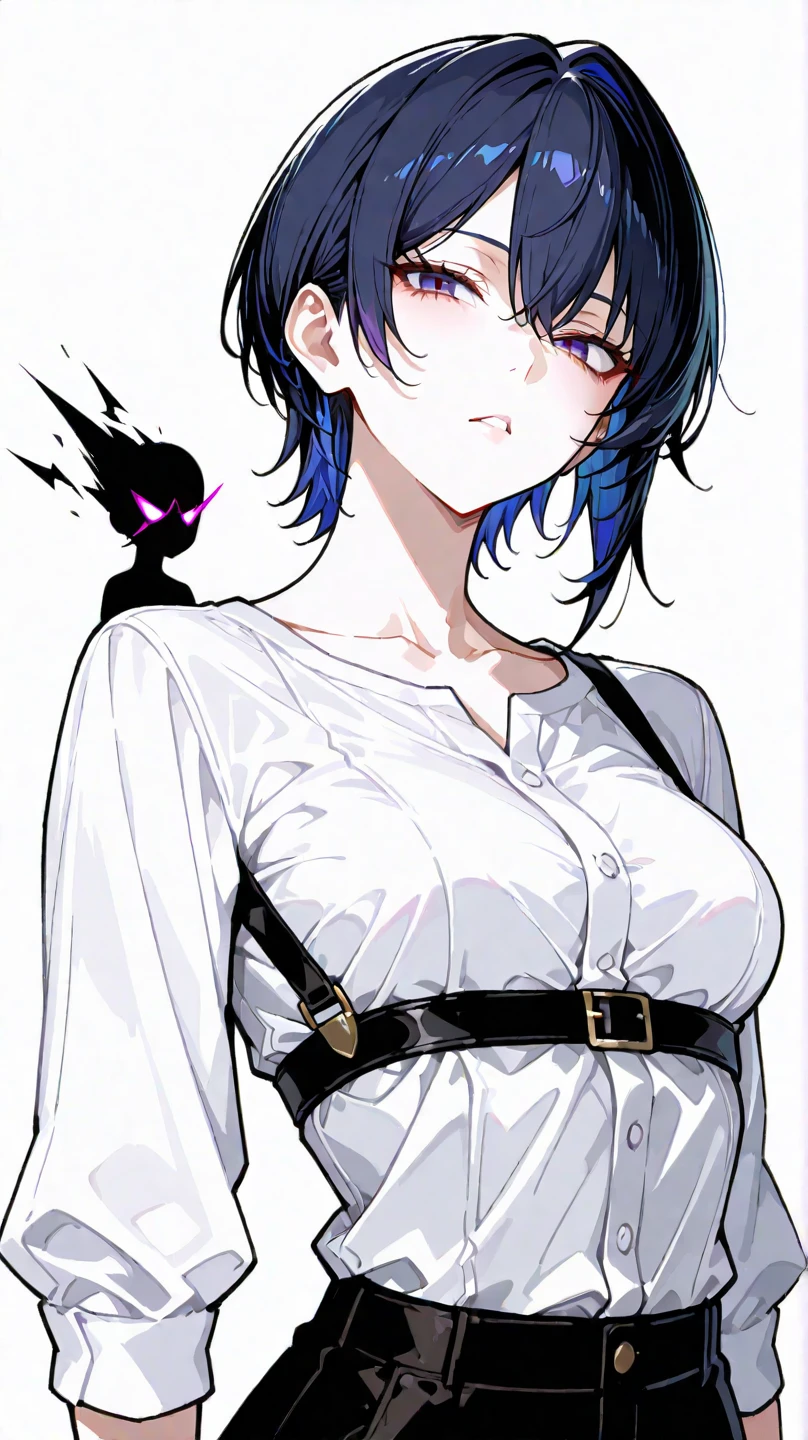 (Highest quality、masterpiece:1.2),One woman、Jet black short hair、Beautiful girl tattoo artist getting a tattoo、(Savage look、Lewd smile)