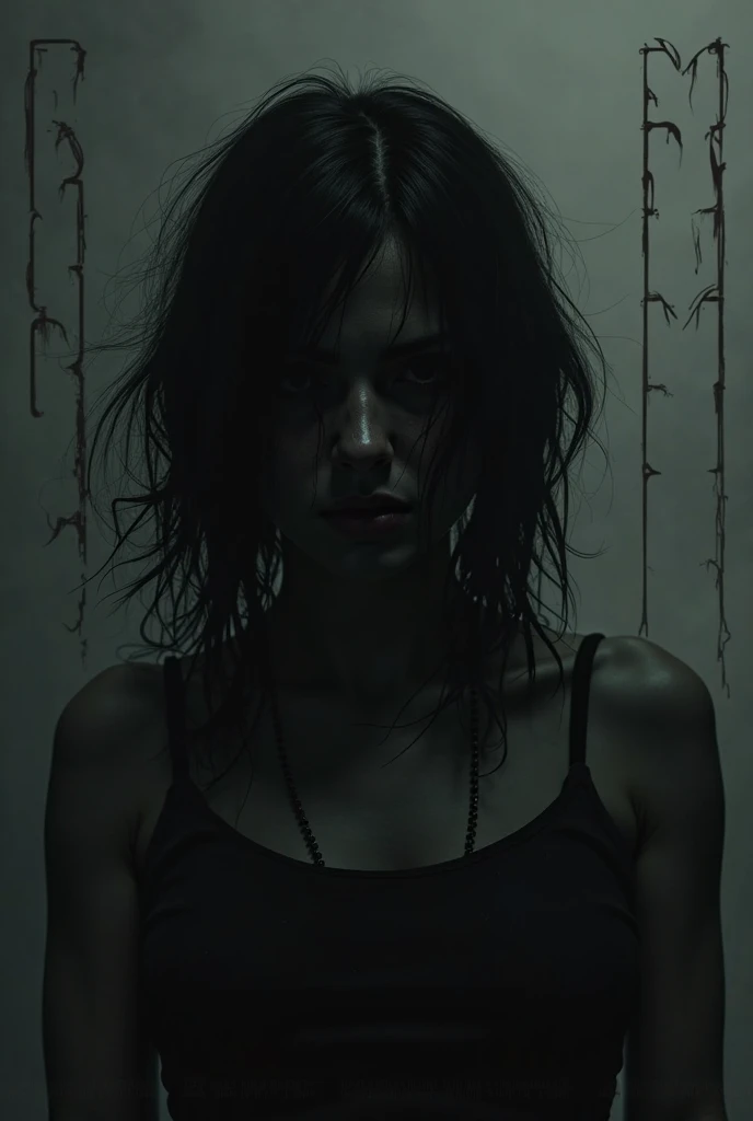 film cover about a film of a cursed video of cults that the girl watched and the cults follow her after that, make it a title as well.