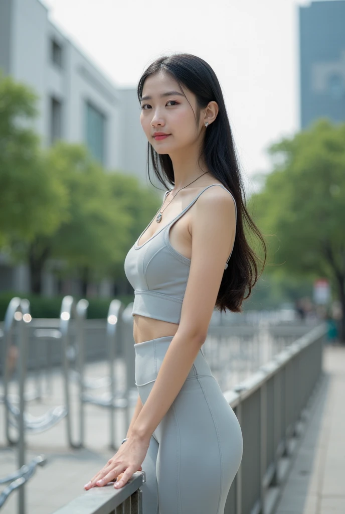 cinematic, middle shot, slim face, long nose, (clear eyes:1.1), __hairstyle__ exquisitely beautiful female models are running in a city street, OverallDetail <lora:ThaiDollLikeness_v10:0.75> , <lora:tu_v2:0.6> tu, navel