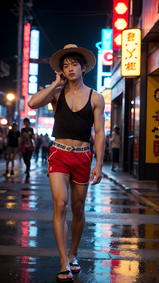Moonset "midnight convenience store" at Night, Boy in the crowded lunar new year festival, amazing lunar new year festival scenery, Crowded festival, dance in the background, barongsai Full body photo, very wet body, Very thin red thong, Proudly showing off his sweaty very hairy armpits, completely naked just wearing red thong, wearing necklace in his nek,  boy, very young boy, Ctic soft lighting illuminates a stunningly detailed and ultra-realistic handsome korean male supermodel, ultra messy curly hair, clear honey eyes, captivating perfect smile, sensual, hot man, insanely handsome, showing off his sweaty body, very sixpack muscular body build, slender, toned, full body, photography, masterpiece, detailed face, detailed eyes, sexy, beautiful abdomen and beautiful legs and a detailed big hard bulge, slim, detailed eyes and lips, sixpack and fit body. Image quality is of the highest standard, with ultra-detailed features and a realistic appearance. The colors are bright and vibrant, enhancing the overall aesthetic. The lighting is soft and natural, casting a soft glow on the boy, don't merge body's. --v 6 --s 1000 --c 20 --q 5 --chaos 100