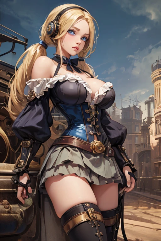 8K RAW Photos、High resolution、Sexy 21 year old cool Korean posing in corset and garters、Appeared in ARA File Photos, steampunkの美しいアニメの女性, steampunkの美しい女神, Like a female mechanic, steampunkの衣装を着ている, steampunkの世界で,鮮やかなsteampunkのコンセプト, ( steampunk ), gorgeous cosplay, (Large Breasts), steampunk, steampunkの世界で, steampunk style, steampunkの美学, steampunkファンタジースタイル, steampunk, steampunk style, Beautiful eyes down to the smallest detail in cosplay、Long eyelashes、Beautiful double eyelids、eye shadow、Narrow eyes、Three white eyes、Heavy eye makeup、Wicked Smile、Slim and beautiful legs、Tying short hair back、earring skirt,NSFW