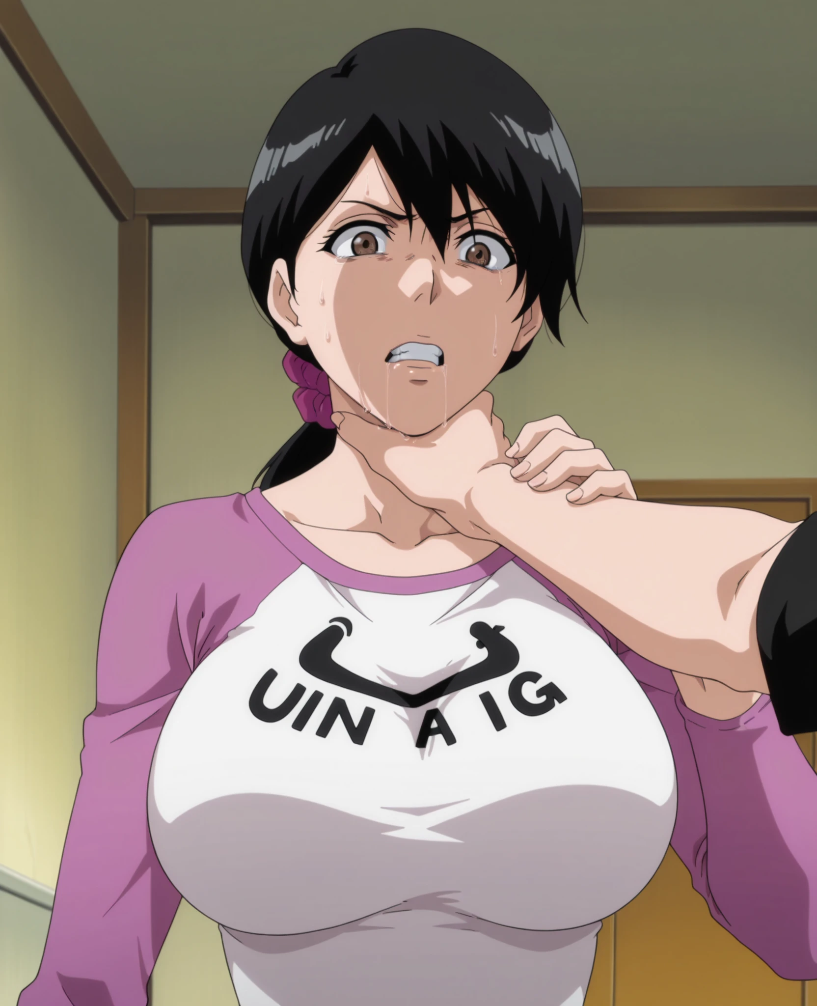 score_9, score_8_up, score_7_up, Nemona from Pokemon, large breasts, groping from the back, Pokemon School