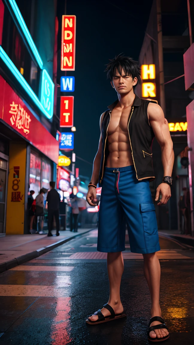 ((work of art, best qualityer)), 1 young boy, (mature man:1.4), 130 mmf1.4 lenses, 1 young boy, standing alone, pointy ears, heart-shaped pupils, From  above, demon boy, big pectorals, saturados, colorfully, multicolored hair, silver hair, hair blue, multi colored eyes (((1boy))), ((toned)), male focus, Masterpiece artwork, high qualiy, (Masterpiece artwork:1.2), (best qualityer:1.2), shining skin, realisitic, ornate, intricate, ((blackquality hair)), (short hair), blue colored eyes,bangss, hair between the eyes, chic, looking_at_viewer, holding_fan, red_eyeliner, FH, crazy eyes, gazing at viewer, constricted pupils, dynamic pose, (shadows cast over the face:1.3), dark bedroom, shadow room