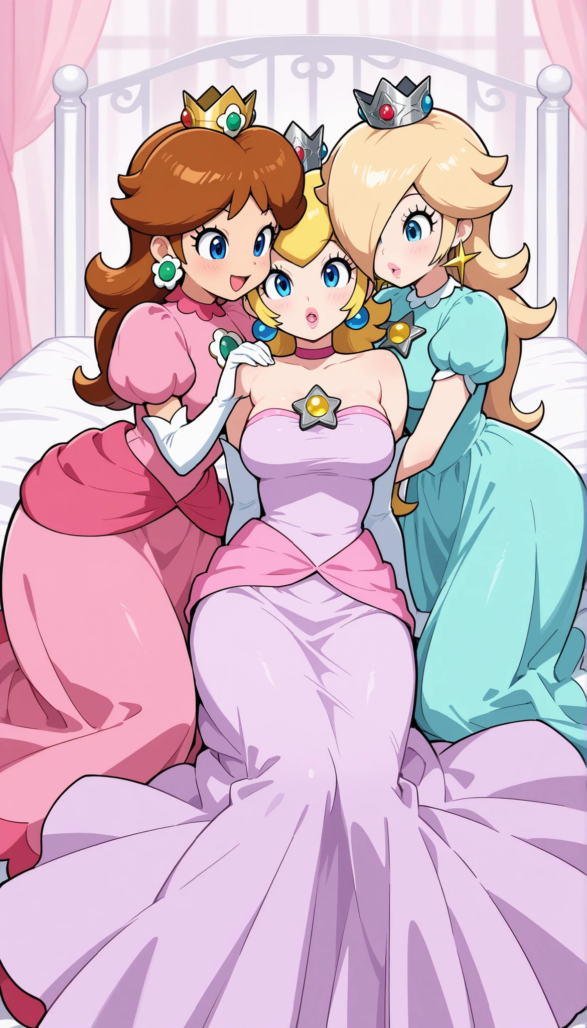 Disney princesses, sleepover, lingeries