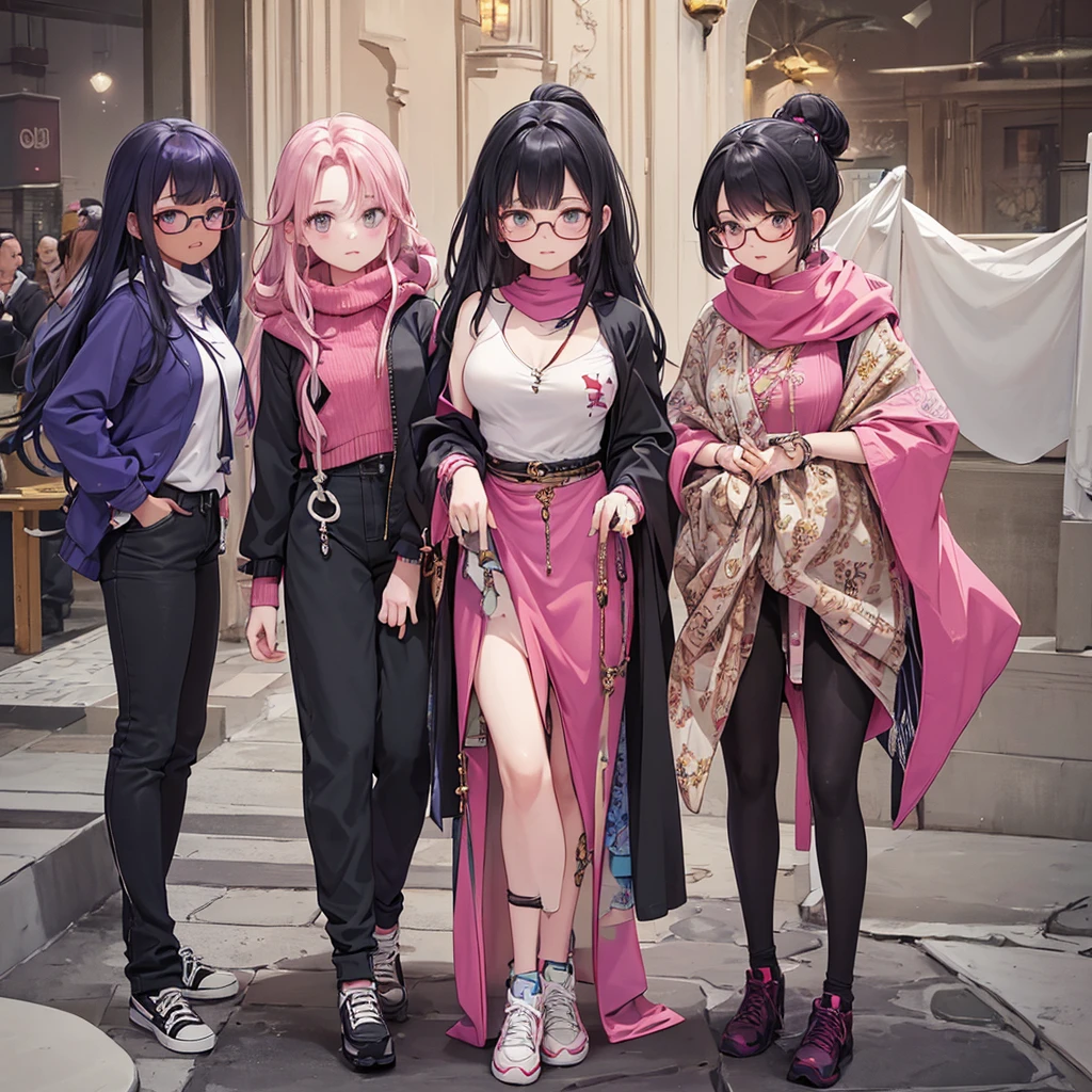 ((masterpiece)), (best quality), expressive eyes, ((perfect face)), highly detailed, heart, (highly detailed eyes), (highly detailed face), ((4K)), ((8K UHD)), (((ultra-high texture quality))),( ultra-high pixel texture), (hyperdetailed), DLSR, RTX, (((HDR))), (Absurdres), ((Japanese text)), (shiny skin), (oily skin), perfect hands, perfect eyes, perfect skin, (((ultra-delicate face))), ((delicate eyes)), double eyelids, beautiful and delicate photo, detailed background, 

BREAK, 

(((2 girls))),
((catgirl), cat ears, cat tail , long hair,  (neon green hair),cyan hair strand, curly hair, (holding big magic book:1.5),necronamican, long straight hair, (light green eyes) ,delicate eyelashes, (big adorable eyes, 🥺), (adult),  (mature woman),  , (round hips), (small breasts), cute, blushing, (fashion model), (sexy), flirty, (dark red lipstick),  (green mascara and eyeliner), (happy, smiling, ☺️, 😳), (excitement) , sneakers, ((grining, laughing)),hand above head,holding a big magical book, 

BREAK,
( gryffindor uniform, gryffindor emblem, black robe ),(big magic book), hair ribbon , (intricate- gryffindor uniform, gryffindor emblem, black robe), 

BREAK,
(((green checkered school skirt))), skirt, ((black wooly pantyhose)), (intricate-green checkered school skirt),
((Standing on the right))),((Looking to the left side)), ((right side view of cat girl)), (90 degrees), ((zoom out)), ((standing in big room)),((holding big book above head))
),2girls,
((human girl:1.7),(petite),short,  (pink hair),light pink hair strand, curly hair, (holding jattay potter wand),magic wooden wand, long straight hair, (light neon pink eyes) ,delicate eyelashes, (big adorable eyes, 🥺), (adult),  (mature woman),  , (round hips), (small breasts), cute, blushing, (fashion model), (sexy), flirty, (dark pink lipstick),  (pink mascara and eyeliner), (mischievous, playful ☺️, 😳), (excitement) ,black boots, ((smug:1.5, grining:1.5)),

BREAK,
( gryffindor uniform, gryffindor emblem, black r
