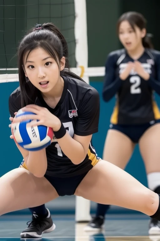 volleyball uniform women sweat squatting with long sport socks