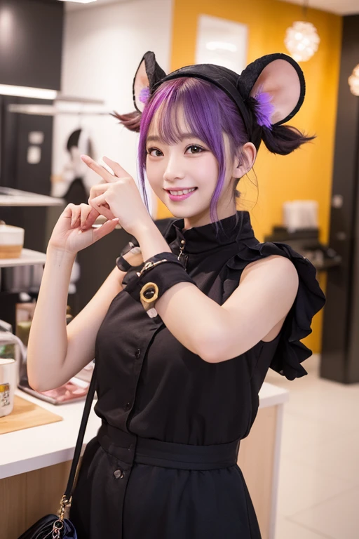 This image features a cute boy playfully dressed in a raccoon costume. They are wearing a lavender hood with white and purple ears, accented with an orange scarf. The costume includes a face painted with whiskers and a small nose to mimic a cat's features. They are also wearing gloves designed to look like cat paws, showing off a raised paw towards the camera. The costume is complete with a round, plush body suit, and the person is smiling warmly, enhancing the playful, fun character of the outfit. The purple background complements the costume, creating a vibrant and engaging scene. (glossy plastic texture with multiple big light probe refractions), perfect cgi, smooth silhouette, high intensity refraction, (super glossy plastic material), most beautiful vfx, , realistic, 4k, high resolution, rim light, smooth 3d model, multiple light sources, rim light, sharp post effects render,, realistic, 4k, high resolution, rim light detailed digital art, reflective, best quality, 4k, masterpiece:1.2, ultra-detailed, realistic, vivid colors, The image of the highest quality, ensuring every detail showcased perfectly. It in 4k resolution, allowing viewers to immerse themselves in the richness of the colors and intricate details. The realistic rendering. under the spotlight, reflecting, high-resolution image, realistic rendering