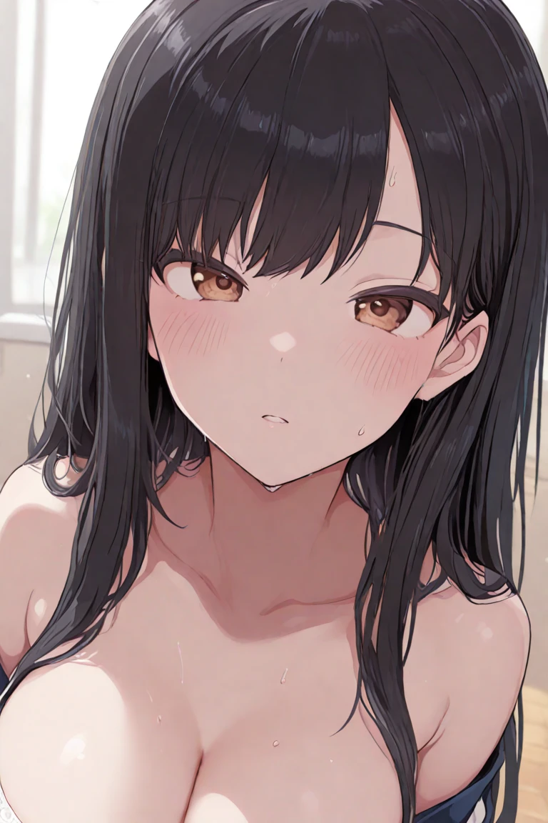 masutepiece, Best Quality,Illustration, Wallpaper, ultra -detail, Little Face Lori、(((molesting)))、barechested、Bedroom、Detailed eyes, Complex hairstyle、Sareme:1.5、((shame:1.5))、(Teary-eyed:1.5)、(((Nothing is worn)))、ample breasts、((Morester))、((Girl being touched by a man))、small pink nipples